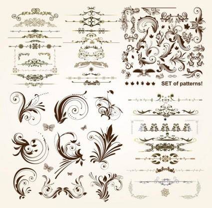 Practical lace pattern vector classic europeanstyle