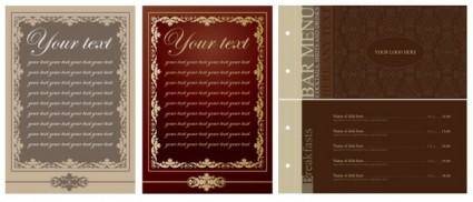 Europeanstyle lace pattern vector menu templates
