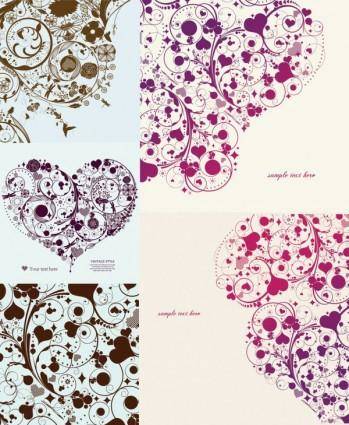 Theme of heartshaped pattern vector composition