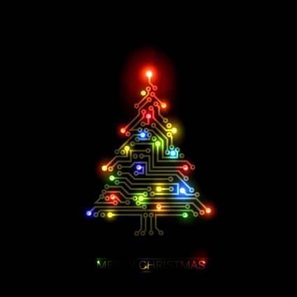 Colorful christmas tree 02 vector