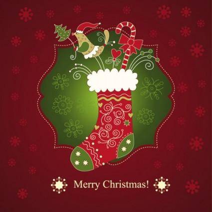 Beautiful christmas greeting card 01 vector