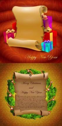 Parchment greeting cards and gifts vector