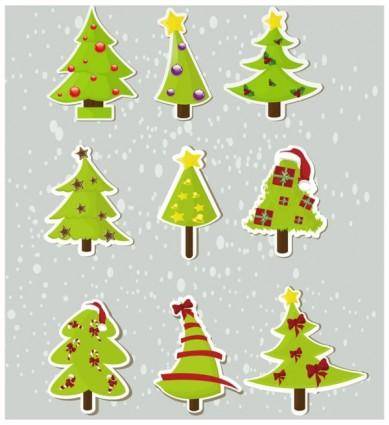 Christmas elements stickers 04 vector