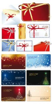 Beautiful christmas cards with envelopes vector