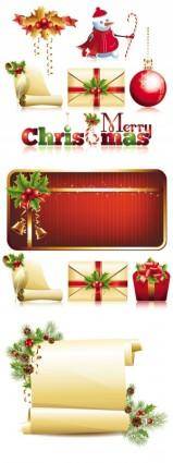 Exquisite christmas ornaments vector