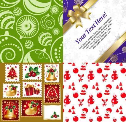Christmas ornaments around the product vector