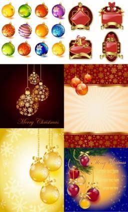 Beautiful christmas ornaments vector
