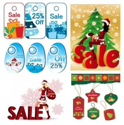 Lovely christmas discount sales vector