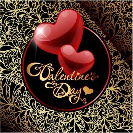 Retro valentine39s day greeting card 01 vector