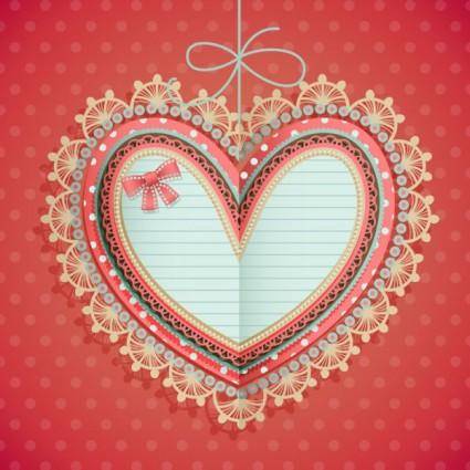 Valentine39s day heartshaped tag 01 vector
