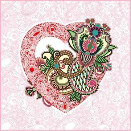 Heartshaped valentine39s day card 02 vector