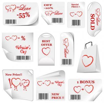 Valentine day promotional label vector