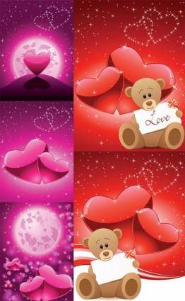 Romantic love bear vector