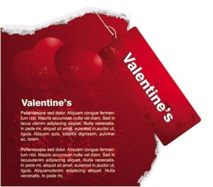 Red valentine day card tag vector