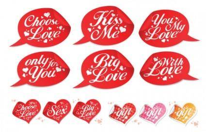 Valentine day special stickers vector
