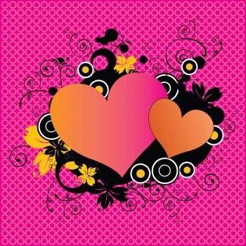 Pink Love Hearts Vector Illustrator EPS