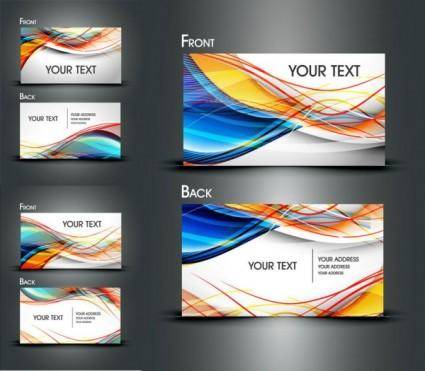 Dynamic lines of business card templates vector