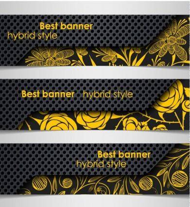 A variety of topics banners 03 vector