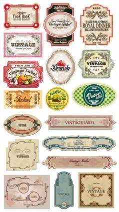 Classic europeanstyle bottle labels and stickers vector