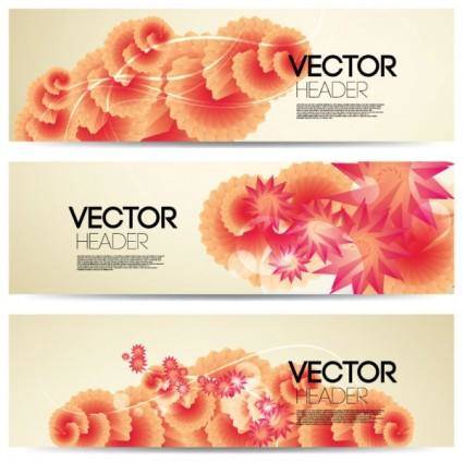 Flowers banner vector 2