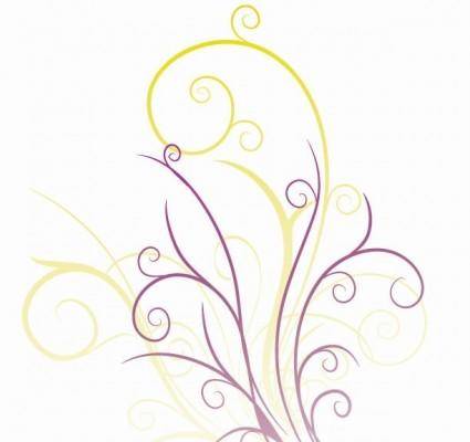 Abstraction with Floral Swirls Vector Graphic