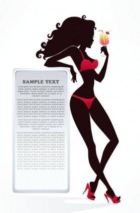 Fashion beauty silhouette 02 vector