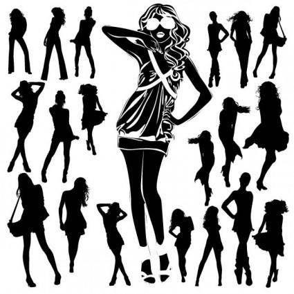 Beautiful black and white silhouette 01 vector