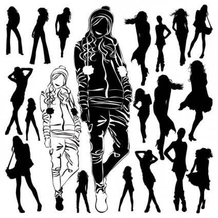 Beautiful black and white silhouette 05 vector