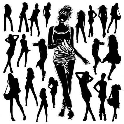 Beautiful black and white silhouette 04 vector