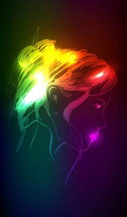 Beautiful gorgeous neon silhouette 05 vector
