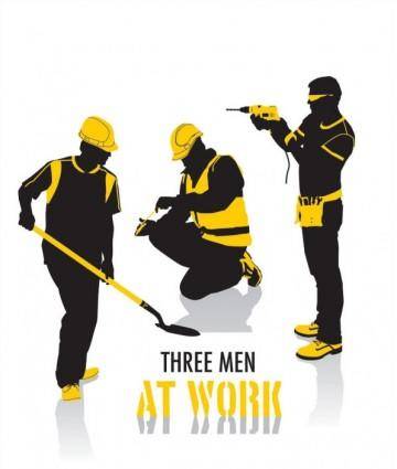 Workers vector silhouette