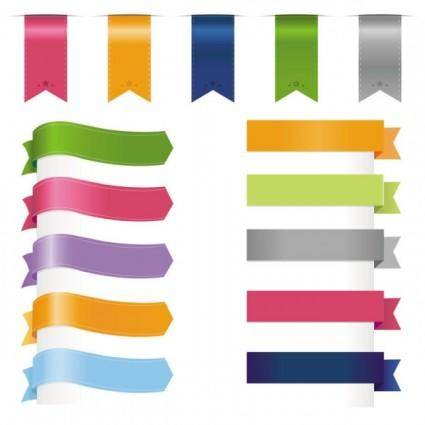 Colored silk label 01 vector