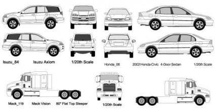 Cars and trucks vector