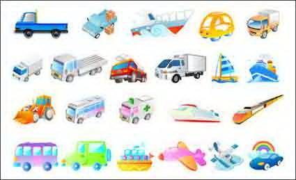 Vector ships, airplanes, cars, ambulances