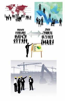 All kinds of business people silhouette vector