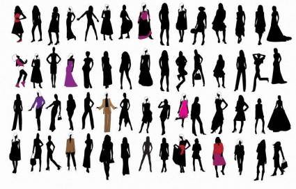 Silhouette of Fashion Girls