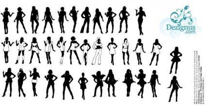 Sexy girls silhouettes vector