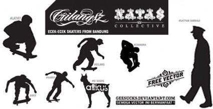 Vector skaters silhouettes