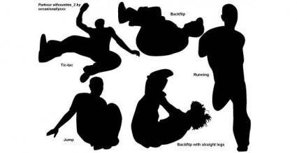 Sports people silhouettes free vector