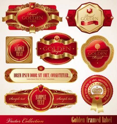 Gold box red label vector