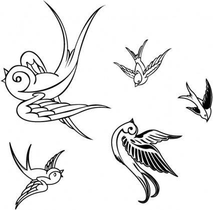 VECTOR BIRDS - SPARROWS