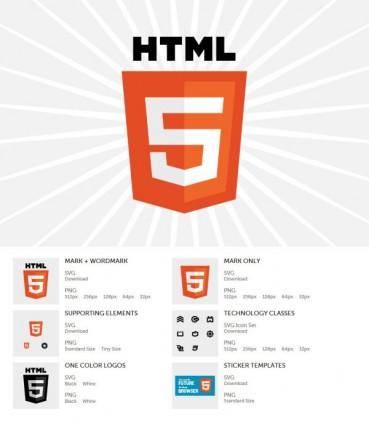 Html5 newly released logo vector and png