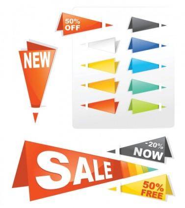 Sales tag origami 03 vector