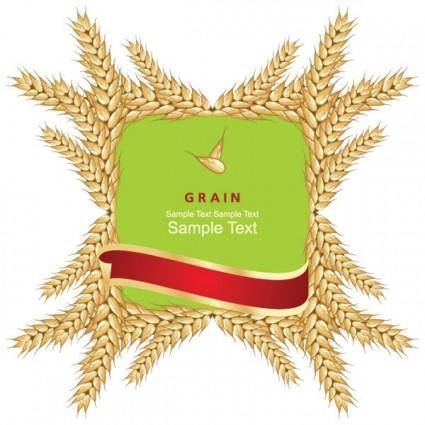 Wheat and label 01 vector