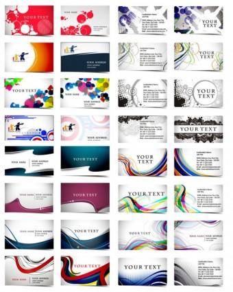 Variety of dynamic flow line business card template 01 vector