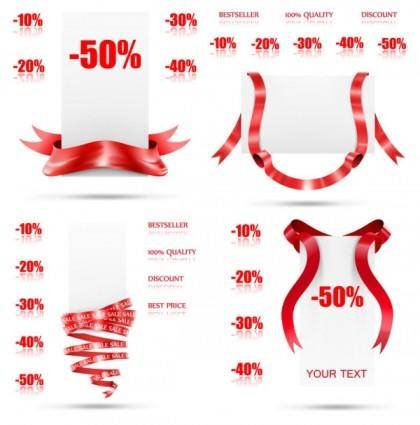 Ribbon and percentage vector