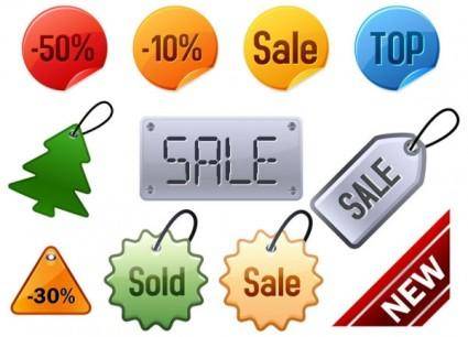 Attractive discounts listed on labels vector