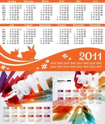 Beautiful 2011 calendar template vector