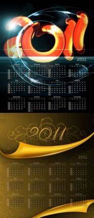 2011 calendar template 02 vector