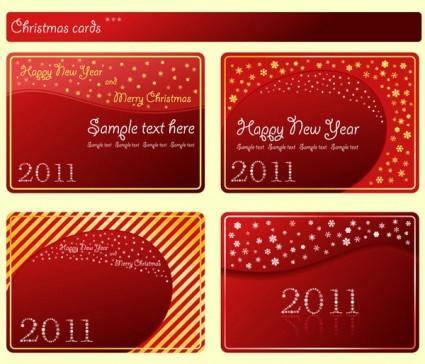 Festive red card template vector